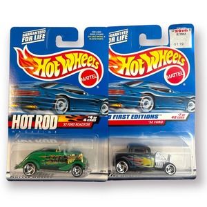 2000 Hot Wheels #8 '33 Ford Roadster Hot Rod + ‘32 Ford black New MOC